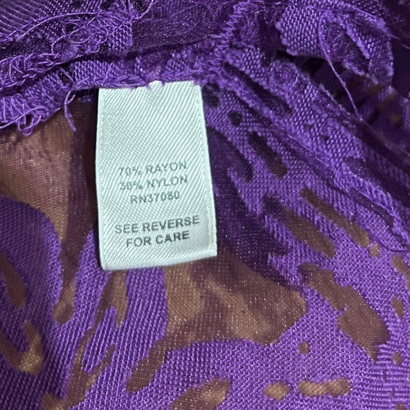 Cato Women’s Purple See Through Lace Button Front Summer Shirt Sz-20W - Picture 5 of 6